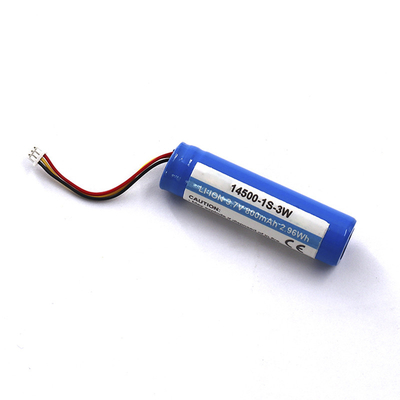 14500 800mAh 3.6V Lithium Ion Battery Pack With JST 3P Connector
